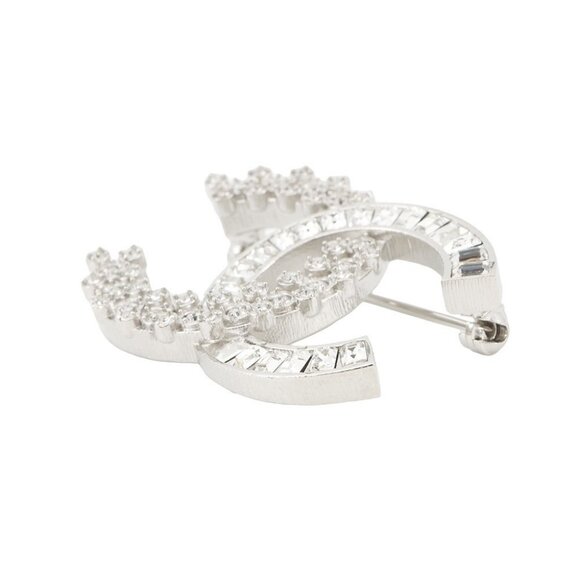 CHANEL Brooch CC Logo Metal/Rhinestone - Picture 5 of 7